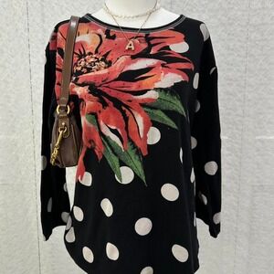Y2K polka dot floral top